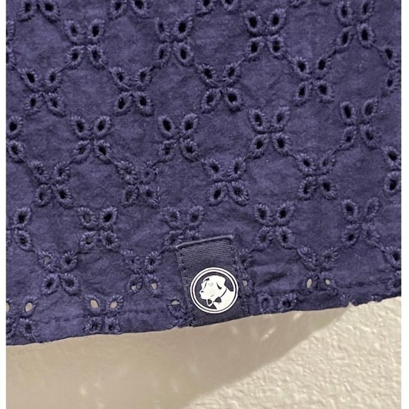 SOUTHERN PROPER Navy Blue Ansley Eyelet Sleeveless Blouse - Picture 4 of 4